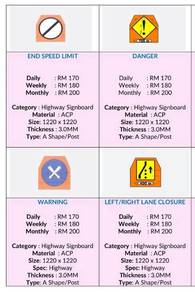 Traffic Cone, Road Barrier, Signboard Rental/Sewa