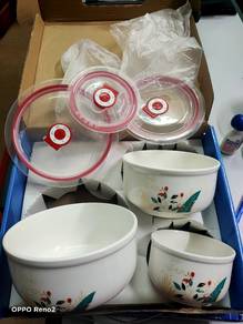 Ceramic Container with Lids x 3