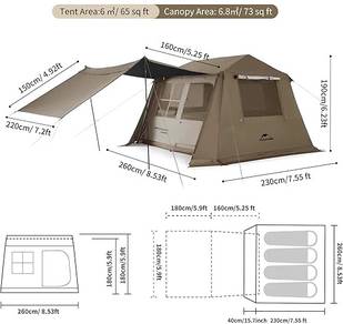 Naturehike Village 6 Gen 2 Quick Open Camping Tent