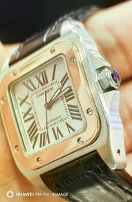 Cartier Santos 100 Stainless Steel & 18k Yellow Go