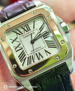 Cartier Santos 100 Stainless Steel & 18k Yellow Go