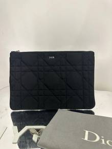 Authentic Dior Clutch Pouch Black Canvas Unused