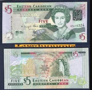 Eastern Caribbean 5 Dollars 2008 - Pick P47