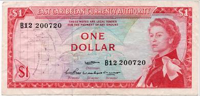 East Caribbean 1 Dollar 1965 - Pick P13