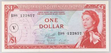 East Caribbean 1 Dollar 1965 - Pick P13o