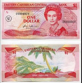 East Caribbean 1 Dollar 1988 - Pick P17u
