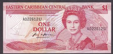 East Caribbean 1 Dollar 1988 - 89 Pick P21u