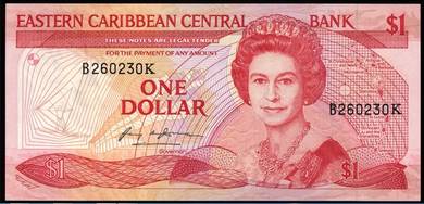 East Caribbean 1 Dollar 1985 - 88  Pick P17k