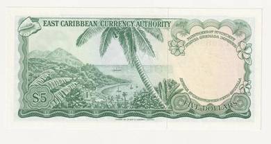 East Caribbean States 5 Dollars 1965 -  P14h unc