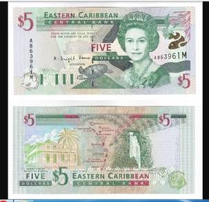 East Caribbean States 5 Dollars 2000 -  P37m unc