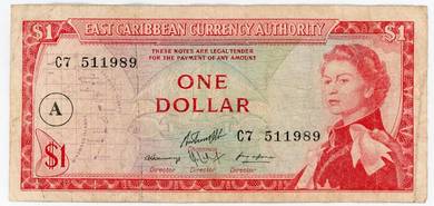 East Caribbean 1 Dollar 1965 - Pick P13h & P13o