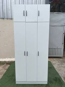 WD01/3WT NEW * Almari Baju 6 Door  with Top White