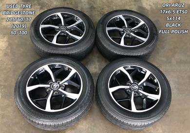 USED RIM ORI ARUZ 17inch&TYRE RUSH ESTIMA VELLFIRE