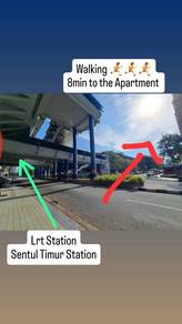 Sentul Bandar Baru 3 Rooms Apartment Near By LRT Station / UTC / HKL