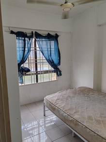 Fully furnished room with window inside at Puchong Perdana