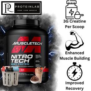 Muscletech Nitrotech Whey Protein (4LBS) + Shaker!
