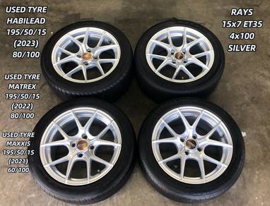 USED RIM RAYS 15inch&TYRE MYVI ALZA VIOS CITY WIRA