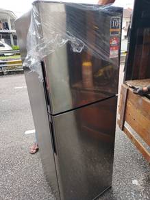 Sharp 2 Door Chrome Fridge TD510