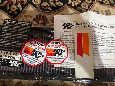 K&N Washable Performance Air Filter (33-2865)