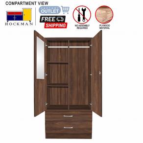 Almari Baju Bilik Wardrobe Cupboard Mirror 5806