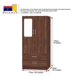 Almari Baju Bilik Wardrobe Cupboard Mirror 5806