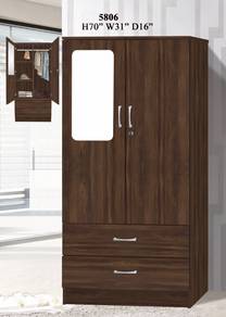 Almari Baju Bilik Wardrobe Cupboard Mirror 5806
