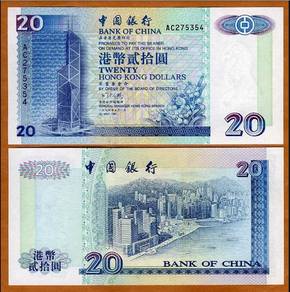 Hong Kong $20 1994 Bank of China - Pick 329a  unc