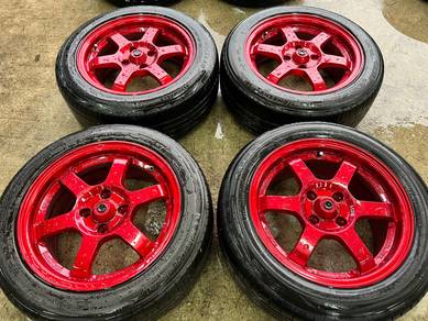 Rim second 15 aow te37 siap tayar myvi vios city