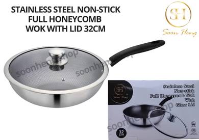 FullHoneycomb Non-Stick Frying Wok Stainless Steel