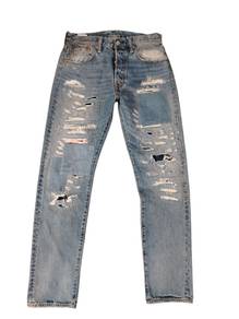 Levis 501 CT ripped patchwork