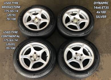 USED RIM DYNAMIC 14inc&TYRE FOR AXIA MYVI SAGA FLX