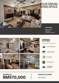 Spacious Design Condo at Sri Lojing, Wangsa Maju