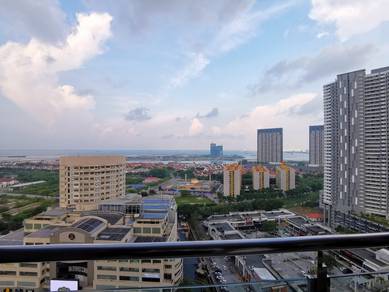Fully furnished, high floor corner unit with sea view & pool view!