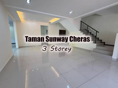 Cheras Taman Sunway Corner Unit 3Storey Freehold Landed House Big Land