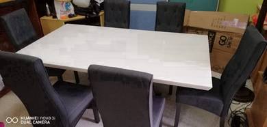Solid marble dining table