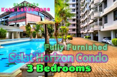3 BEDROOMS, Gated Selat Horizon Condo, F.F ~ Starbucks Kota Laksamana