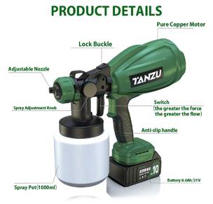 Paint spray gun cordless