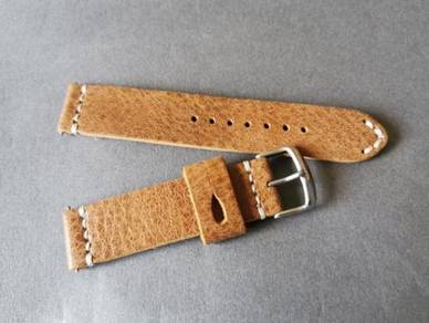 Hand Made 20mm Brown Calf Leather Watch Strap