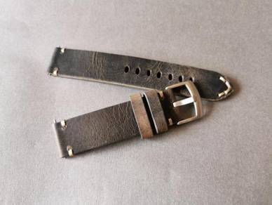 ITALIAN Hand Made Grey Calf Leather Watch Strap