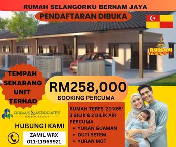 MURAH, RUMAH TERES 1 TINGKAT, RUMAH SELANGORKU Bernam Jaya