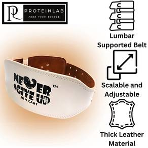 Never Give Up Leather Weightlifting Gym Belt