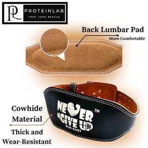 Never Give Up Leather Weightlifting Gym Belt
