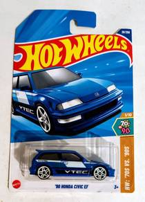Hot Wheels 90 Honda Civic EF #vtec biru