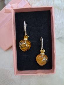 Yellow Phantom Quartz/Tourmaline Danglers