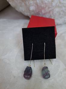 Fluorite Line Earring (adjustable length)
