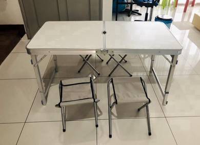 Meja lipat table camping picnic new baru 4 chair