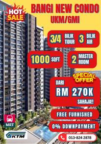 NEW CONDO Bangi Kajang UKM 4 BEDROOMS 0 DOWNPAYMENT FREE FURNISHED