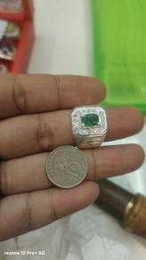 Cincin perak zamrud saiz 17