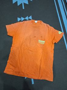 Vtg 80s plain tshirt pocket L