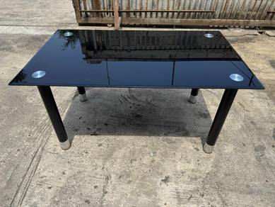 5x3ft Tempered Glass Dining Table Meja Makan